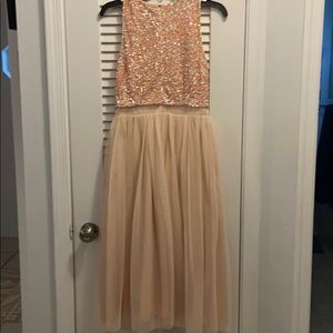 Light pink sequin dress with ballerina drop waist